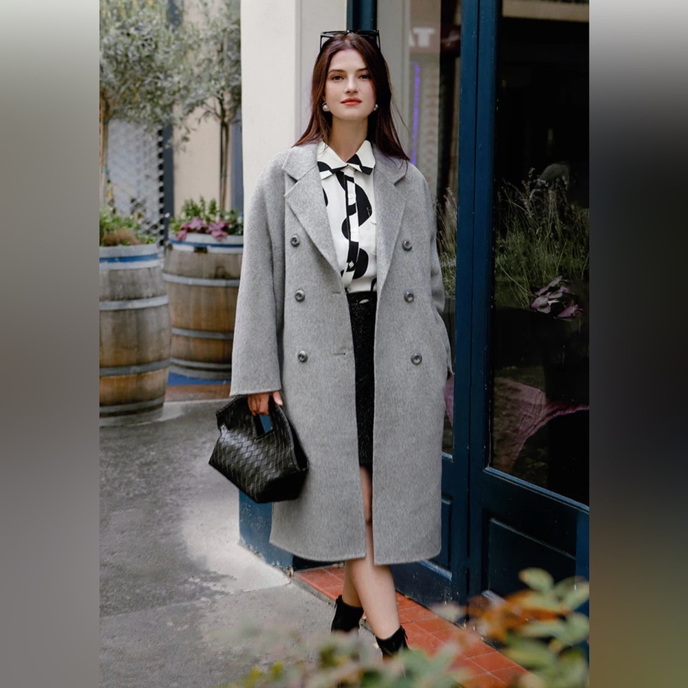 90% wool 10% alpaca double breasted oversized coat from Petite Studio NYC